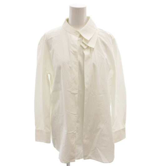 Balenciaga Shirt Blouse Double Color Cotton Long Sleeve 34 White