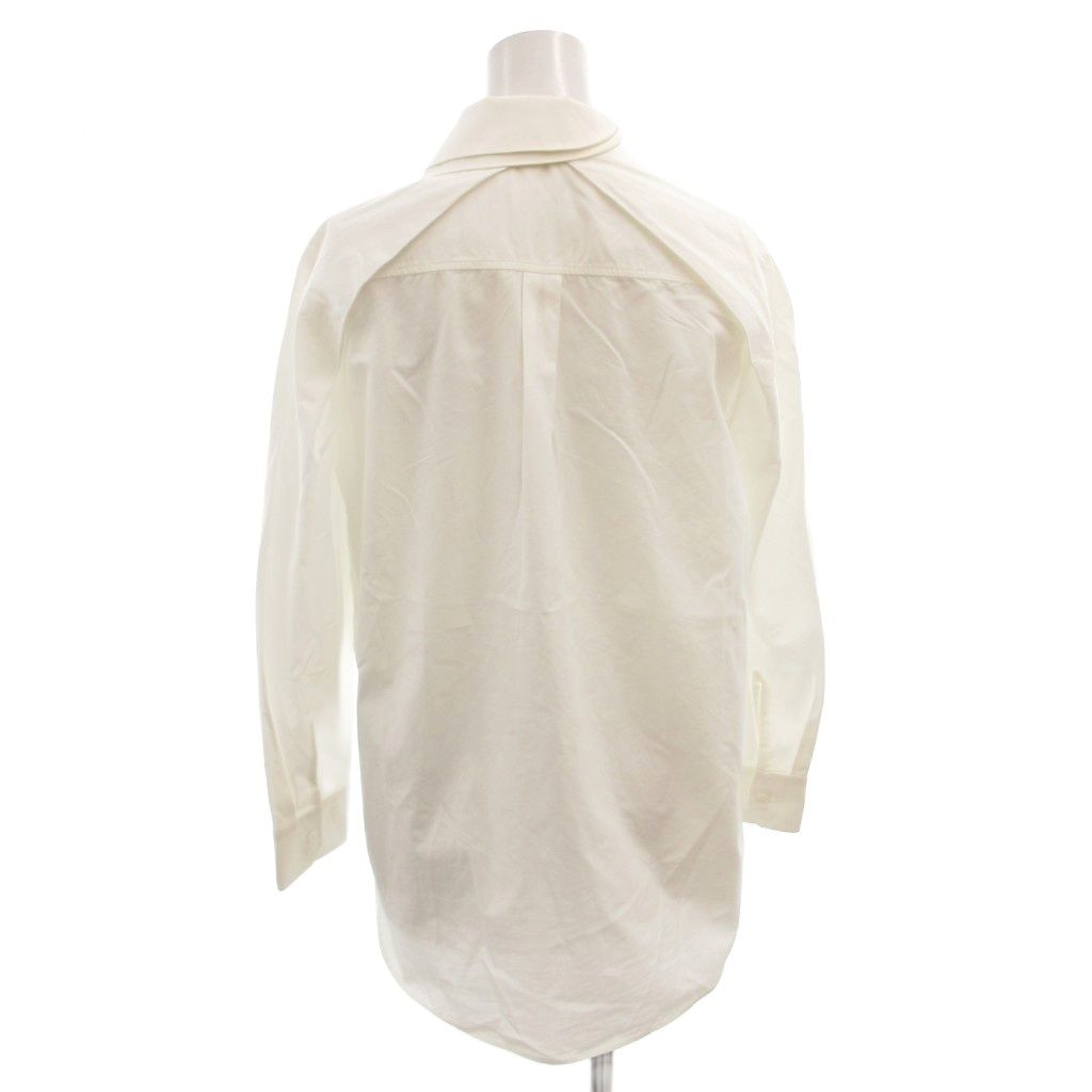 Balenciaga Shirt Blouse Double Color Cotton Long Sleeve 34 White — view 2