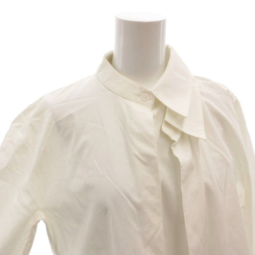 Balenciaga Shirt Blouse Double Color Cotton Long Sleeve 34 White — view 4