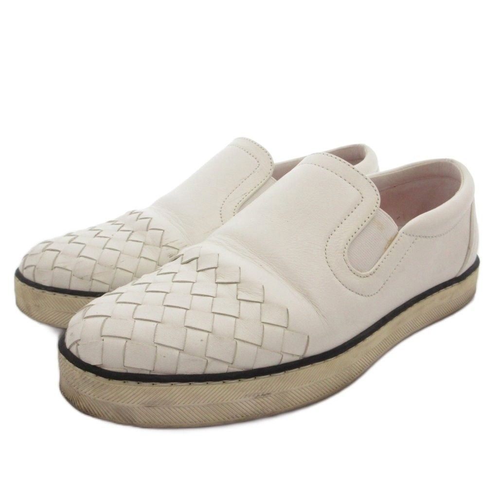 Bottega Veneta Slip on Sneakers Intrecciato Leather 35 White