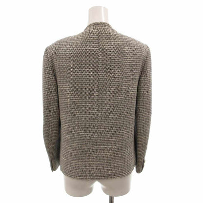 Celine Vintage Collarless Jacket Blazer All Over Pattern Double 38 White — view 2