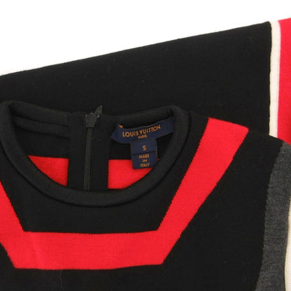 Louis Vuitton Knit Dress Sleeveless Silk Blend Knee Length S Black — view 5