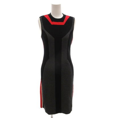 Louis Vuitton Knit Dress Sleeveless Silk Blend Knee Length S Black