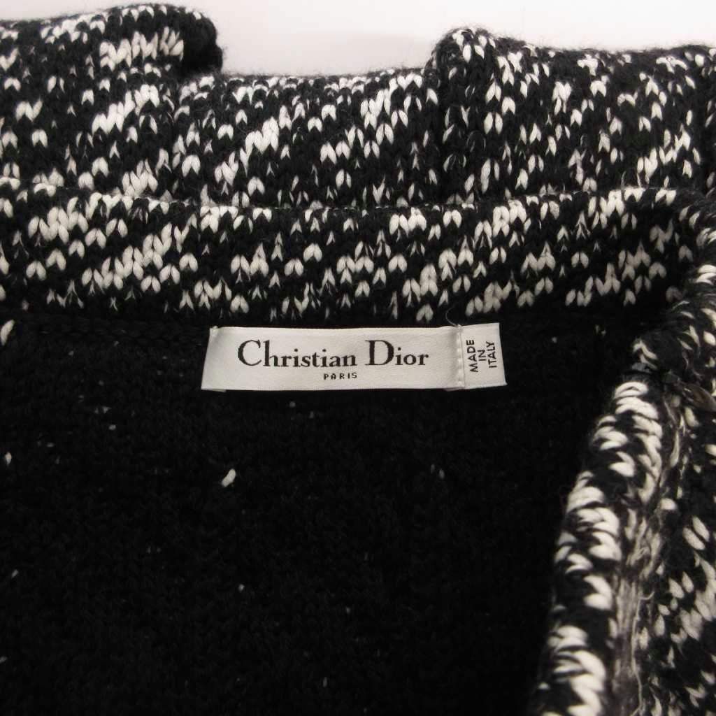 Dior Tight Skirt Knit Easy Elastic Waist Wool Knee Length 40 Black — view 4