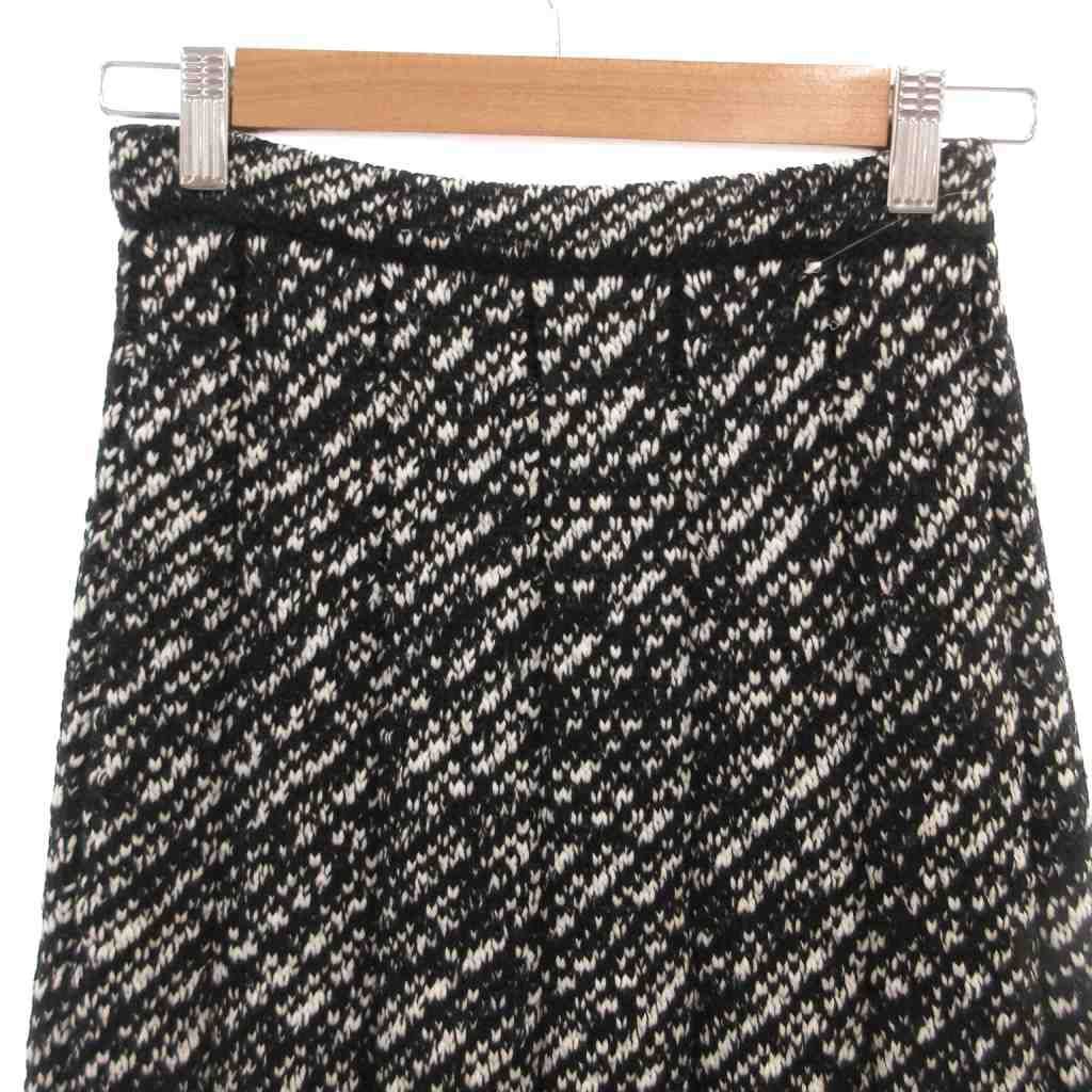 Dior Tight Skirt Knit Easy Elastic Waist Wool Knee Length 40 Black — view 3