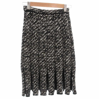 Dior Tight Skirt Knit Easy Elastic Waist Wool Knee Length 40 Black