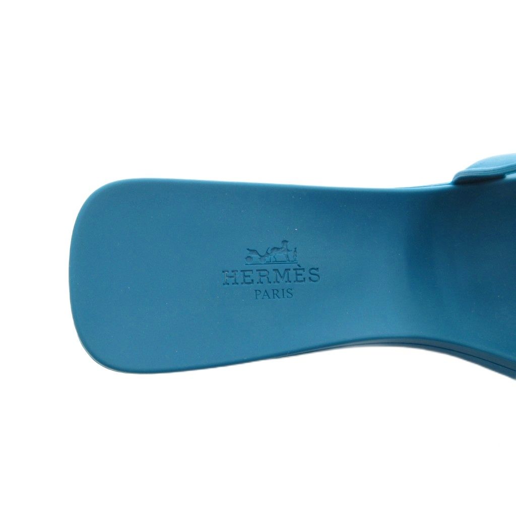Hermes Aloha Chaine D'ancre Rubber Sandals Flat 36 Blue — view 7