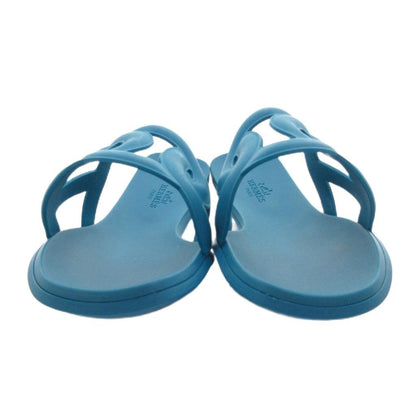 Hermes Aloha Chaine D'ancre Rubber Sandals Flat 36 Blue — view 4