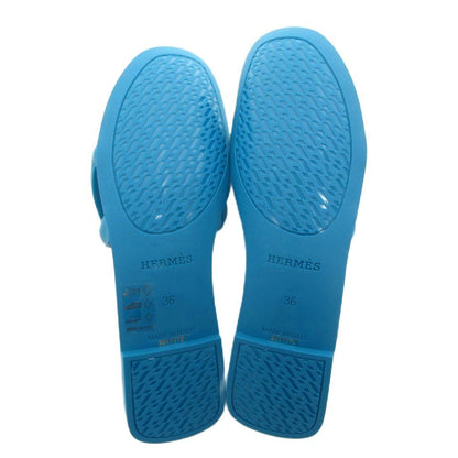 Hermes Aloha Chaine D'ancre Rubber Sandals Flat 36 Blue — view 6