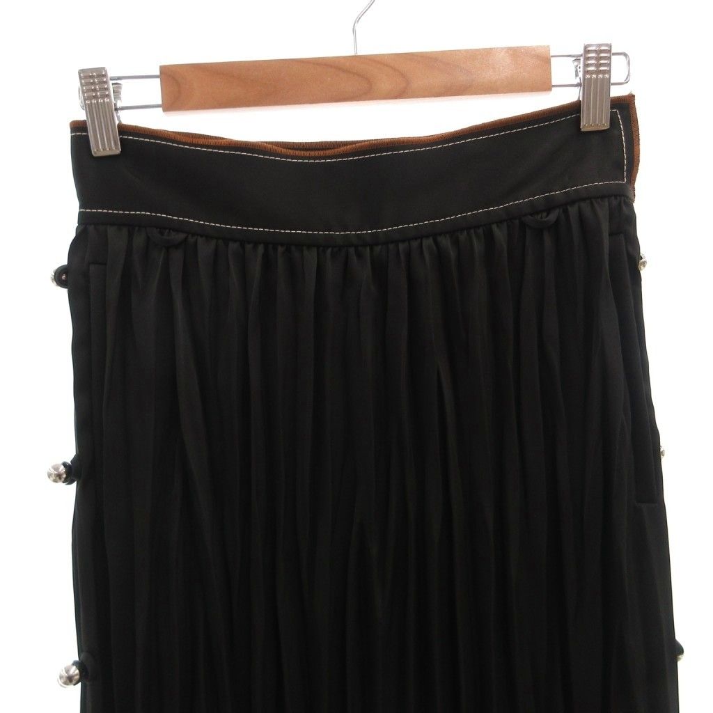 Loewe Pleated Skirt Visual Tight Long 36 Black — view 4