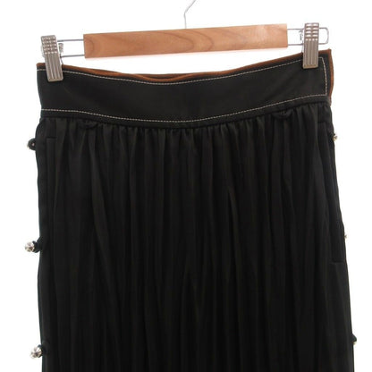 Loewe Pleated Skirt Visual Tight Long 36 Black — view 4