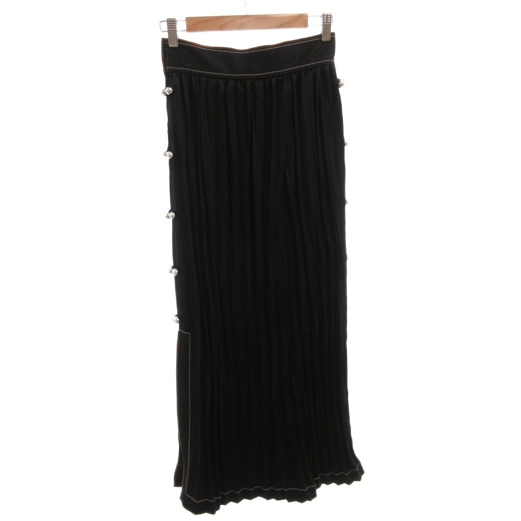 Loewe Pleated Skirt Visual Tight Long 36 Black — view 2