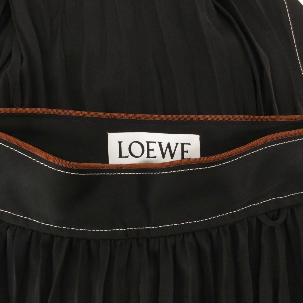 Loewe Pleated Skirt Visual Tight Long 36 Black — view 6