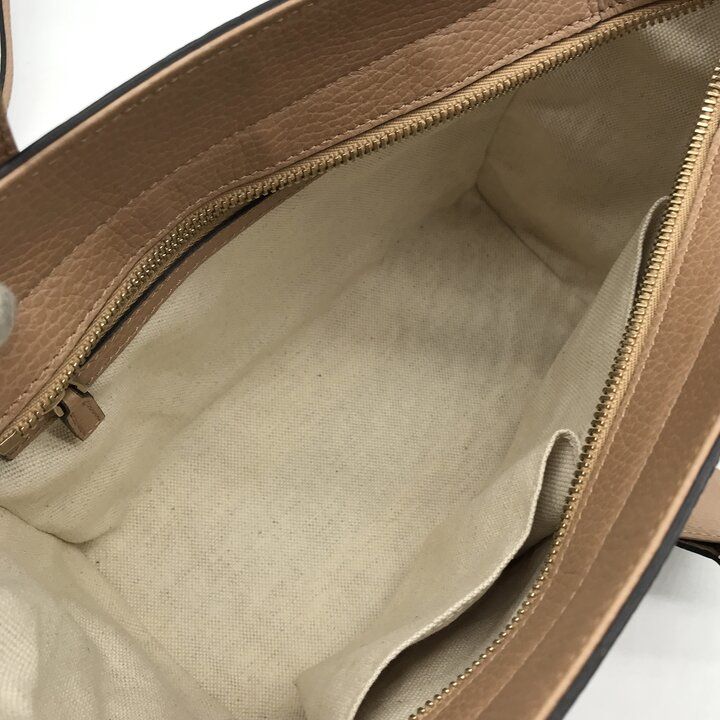 Gucci Swing Mini 2-Way Bag Leather Canvas Top Handle Beige — view 7