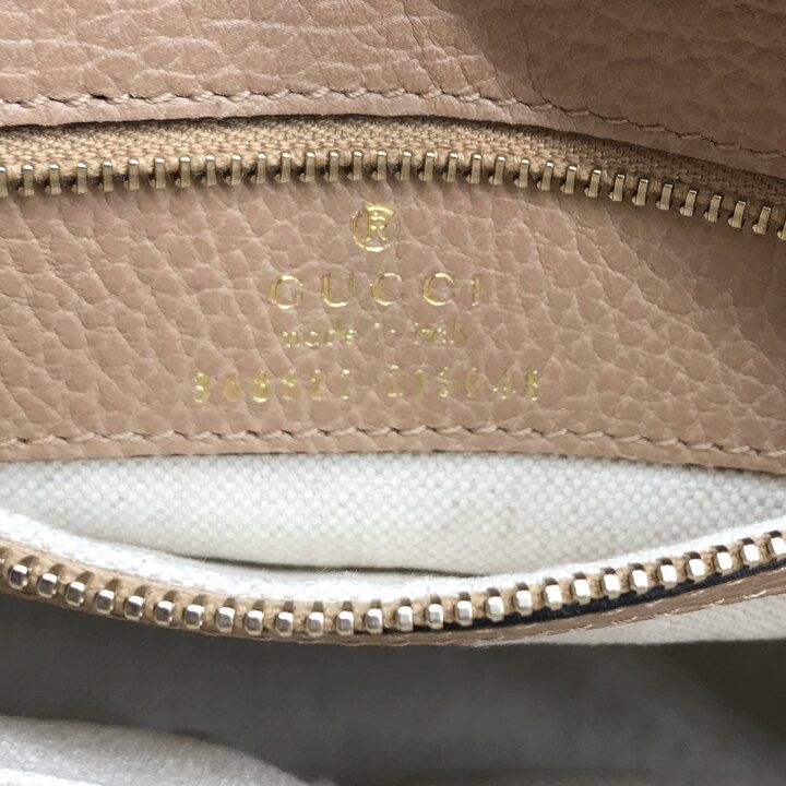 Gucci Swing Mini 2-Way Bag Leather Canvas Top Handle Beige — view 9