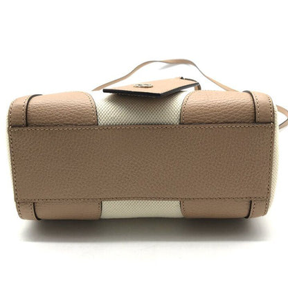 Gucci Swing Mini 2-Way Bag Leather Canvas Top Handle Beige — view 3