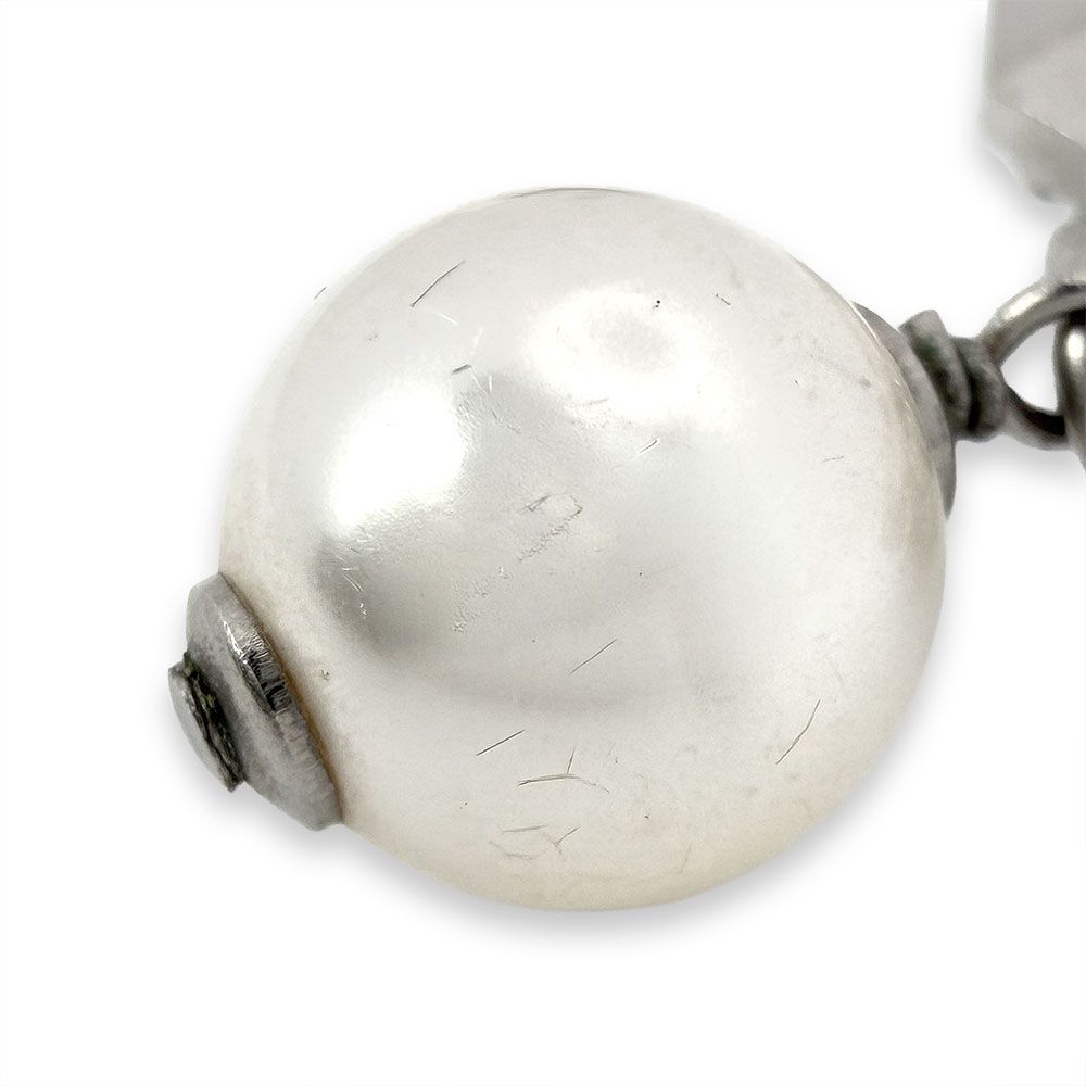 Chanel CC Logo Pearl Earrings — view 4