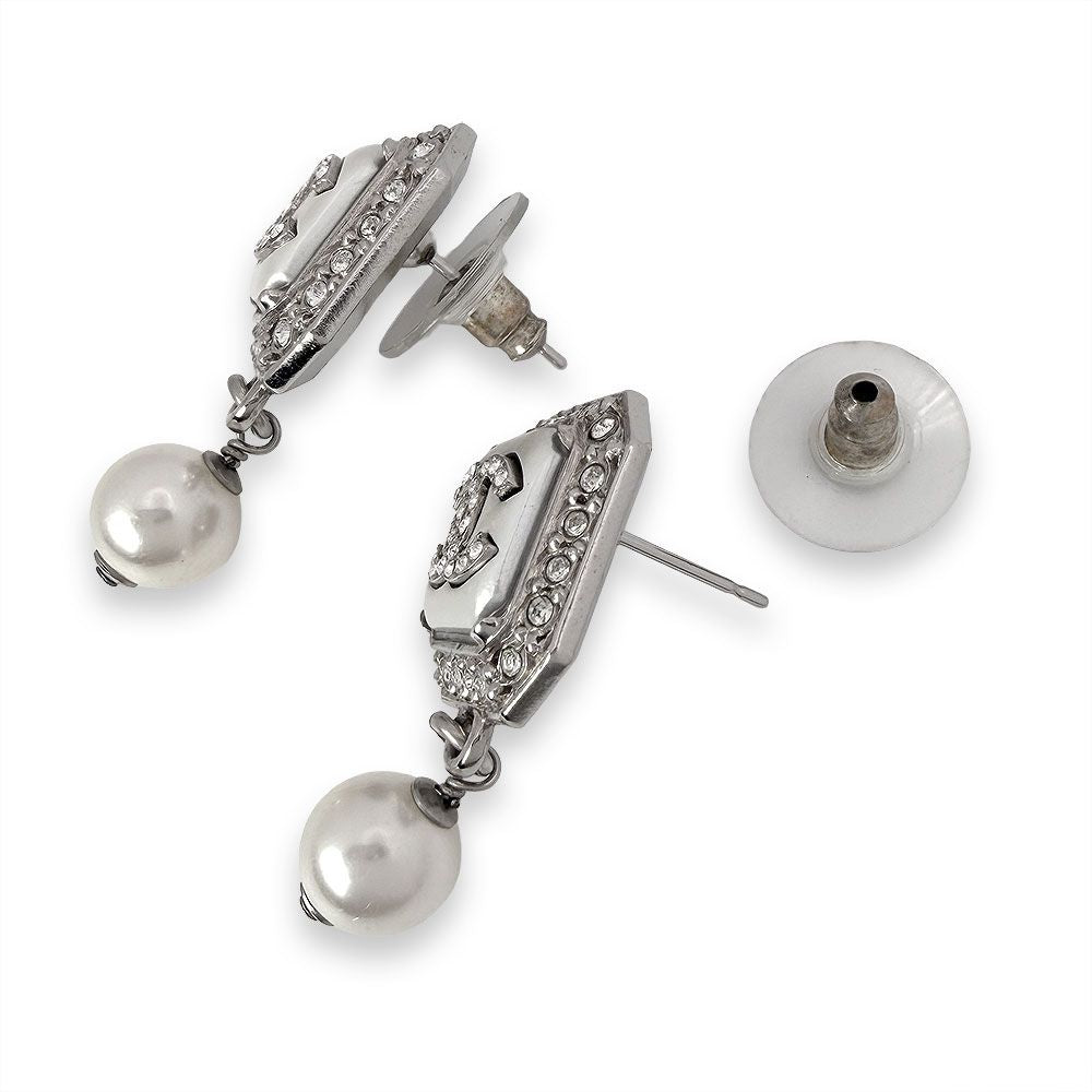 Chanel CC Logo Pearl Earrings — view 2