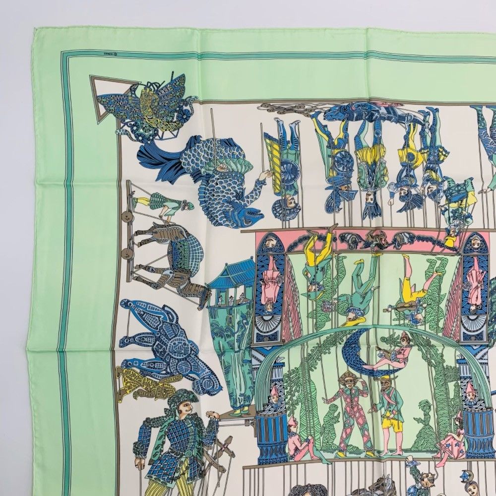 Hermes Carre 90 le Temps Des Marionnettes Marionette Time Silk Scarf — view 2
