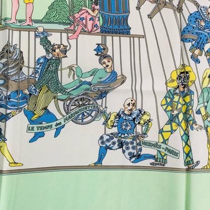 Hermes Carre 90 le Temps Des Marionnettes Marionette Time Silk Scarf — view 6