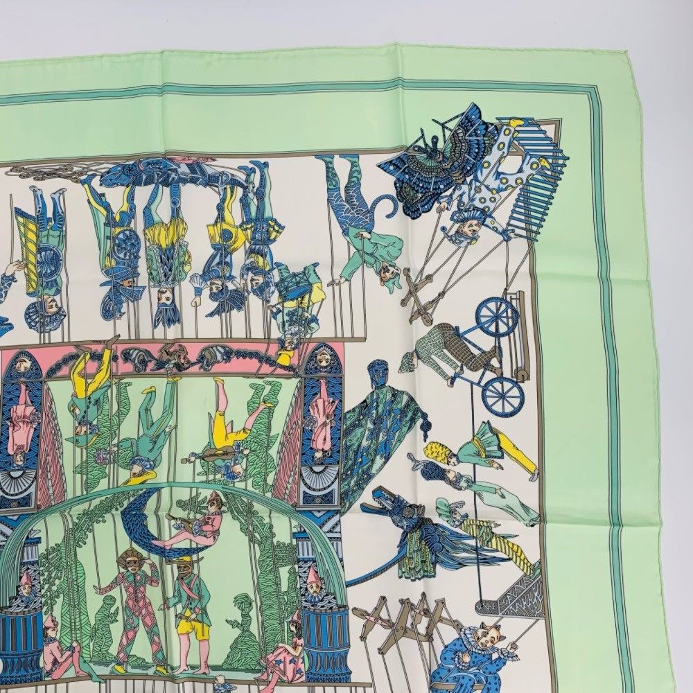 Hermes Carre 90 le Temps Des Marionnettes Marionette Time Silk Scarf — view 3
