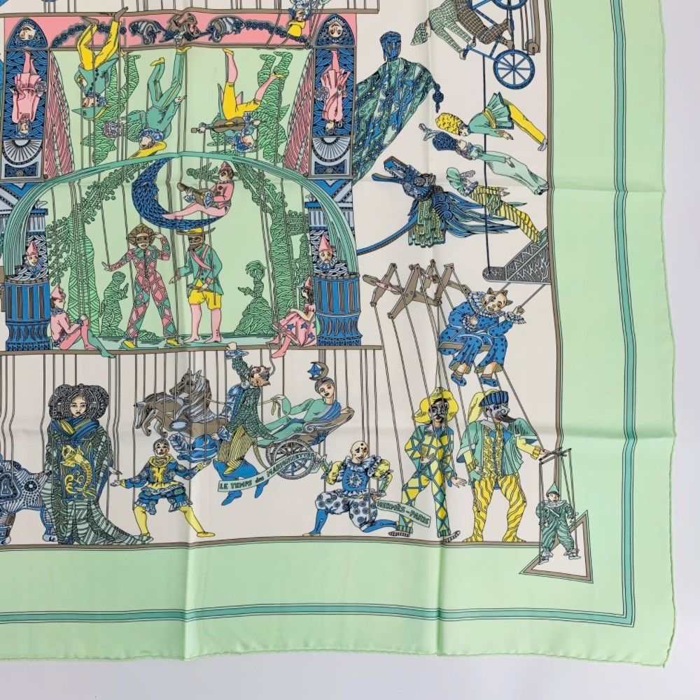 Hermes Carre 90 le Temps Des Marionnettes Marionette Time Silk Scarf — view 5
