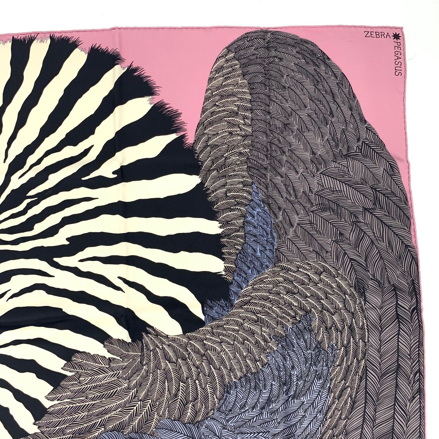 Hermes Carre 90 Zebra Pegasus Pink Scarf Silk — view 4