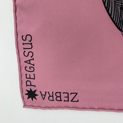 Hermes Carre 90 Zebra Pegasus Pink Scarf Silk — view 8