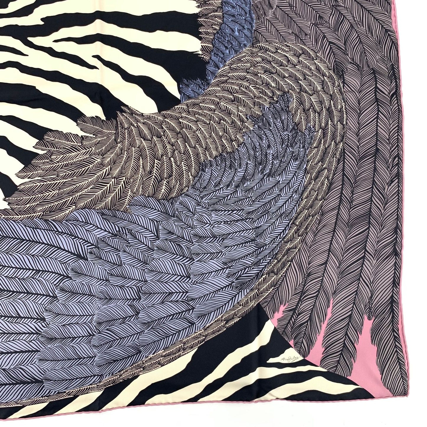 Hermes Carre 90 Zebra Pegasus Pink Scarf Silk — view 5