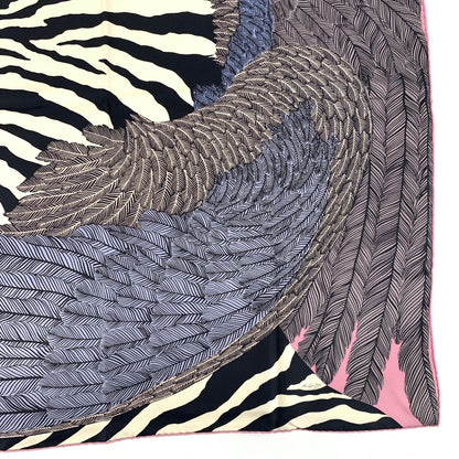 Hermes Carre 90 Zebra Pegasus Pink Scarf Silk — view 5