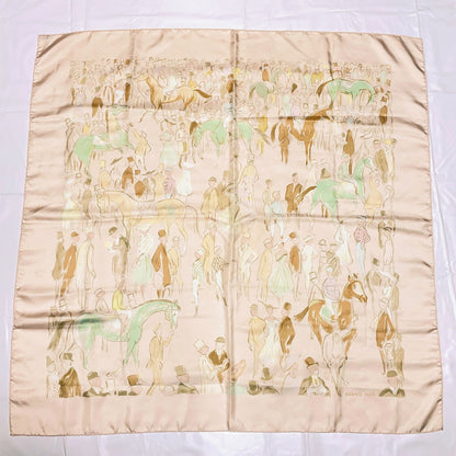 Hermes Carre 90 Paddock Pink Scarf Silk