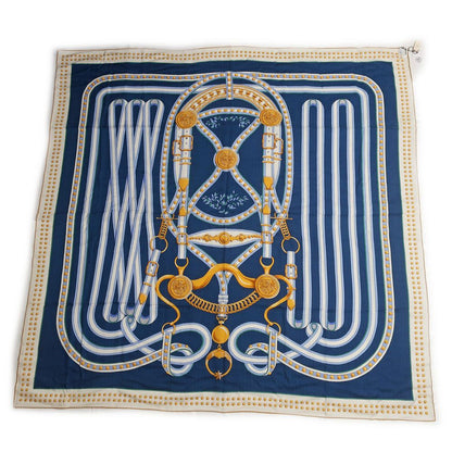 Hermes Carre 140 Grand Tralala Blue Shawl Scarf — view 2