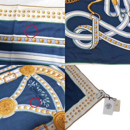 Hermes Carre 140 Grand Tralala Blue Shawl Scarf — view 7