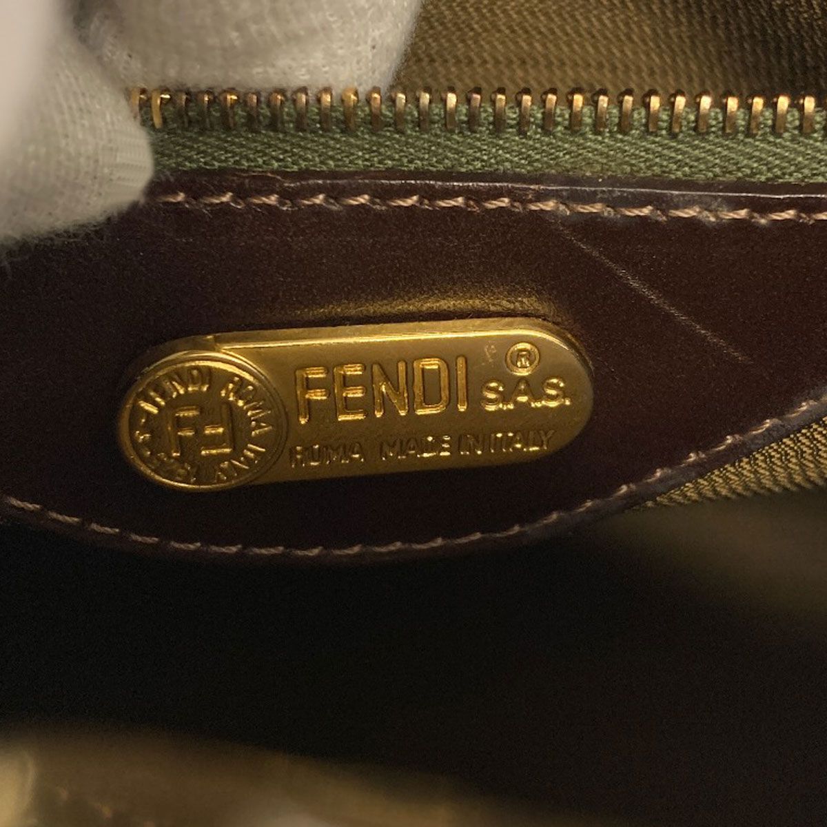 Fendi Zucca Pattern 2-Way Handbag Canvas Leather — view 6