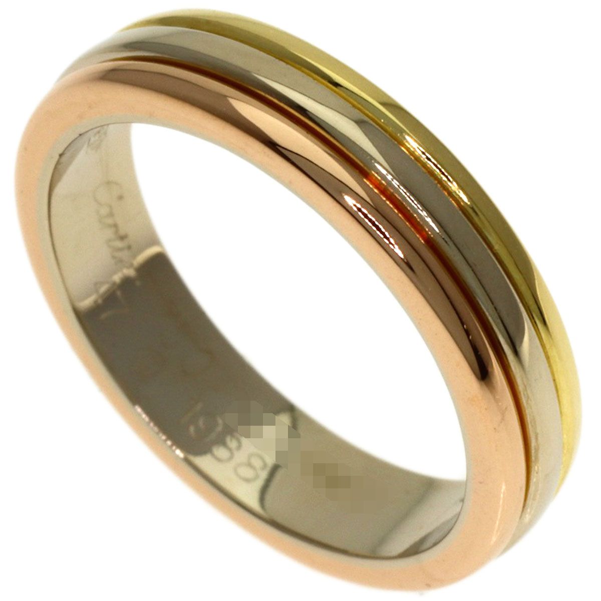 Cartier Trinity 47 Ring 18k Yellow Gold 18k White Pink