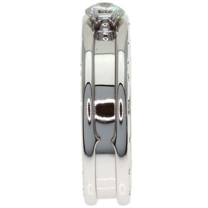Bvlgari Band Solitaire Diamond 49 Ring 18k White Gold — view 3