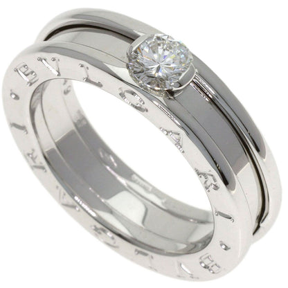 Bvlgari Band Solitaire Diamond 49 Ring 18k White Gold