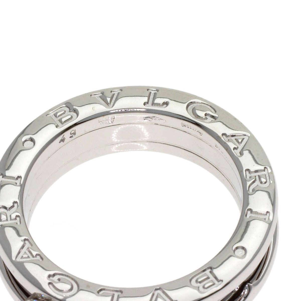 Bvlgari Band Solitaire Diamond 49 Ring 18k White Gold — view 5