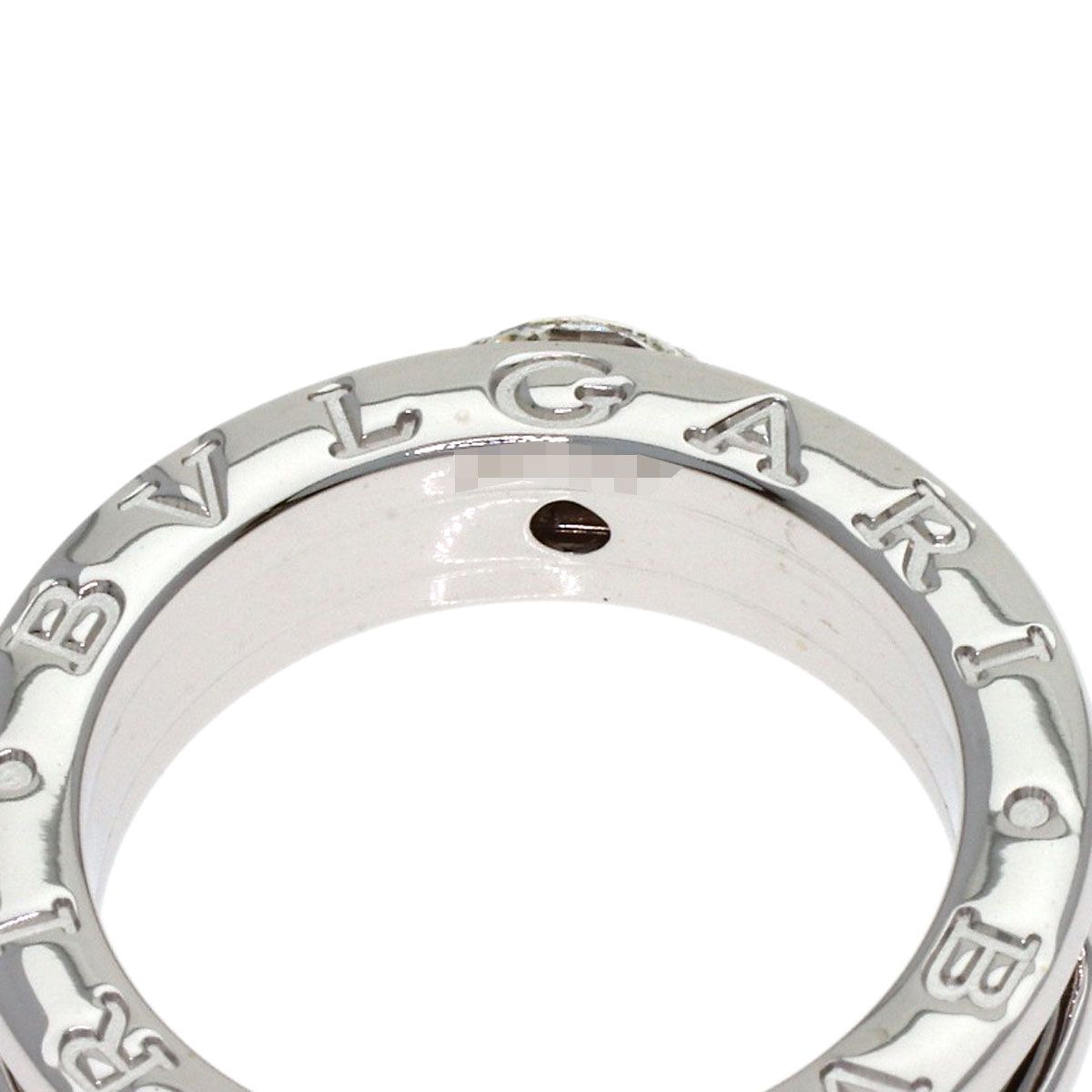 Bvlgari Band Solitaire Diamond 49 Ring 18k White Gold — view 7