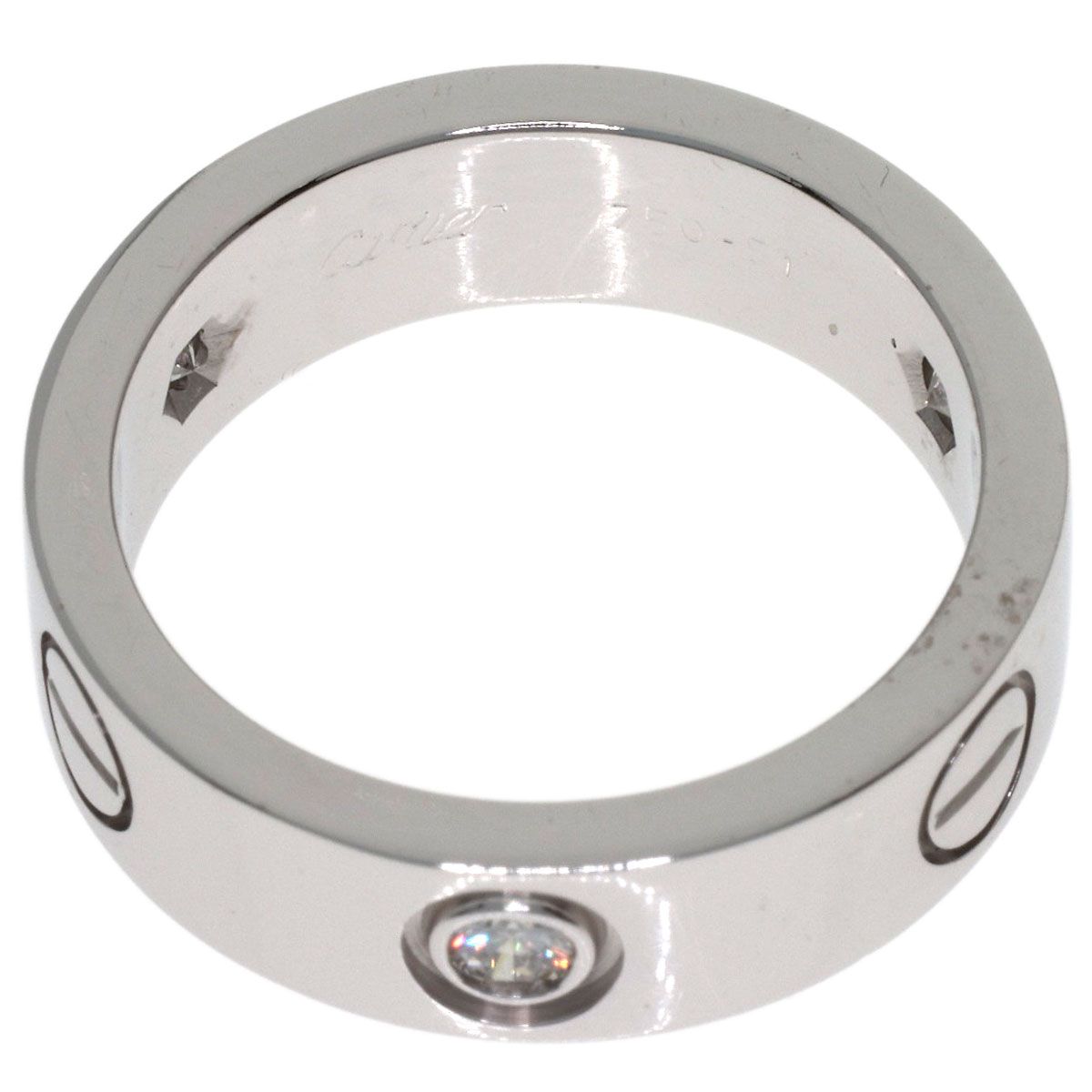 Cartier Love Ring Half Diamond 51 18k White Gold — view 4