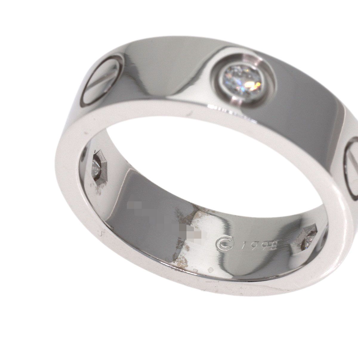 Cartier Love Ring Half Diamond 51 18k White Gold — view 6