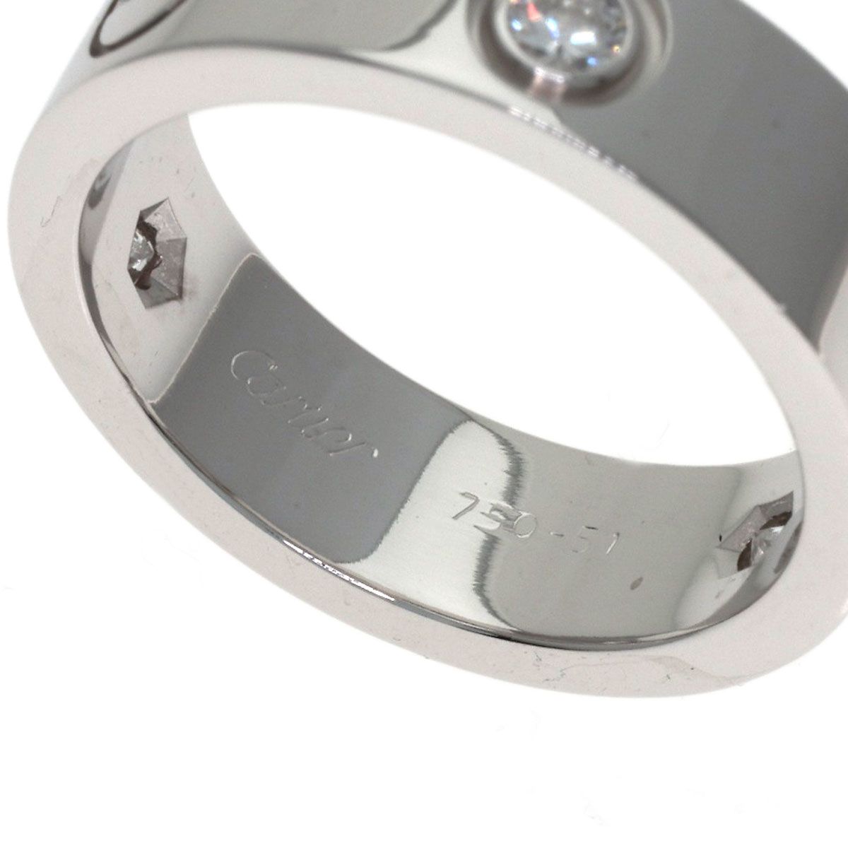 Cartier Love Ring Half Diamond 51 18k White Gold — view 5