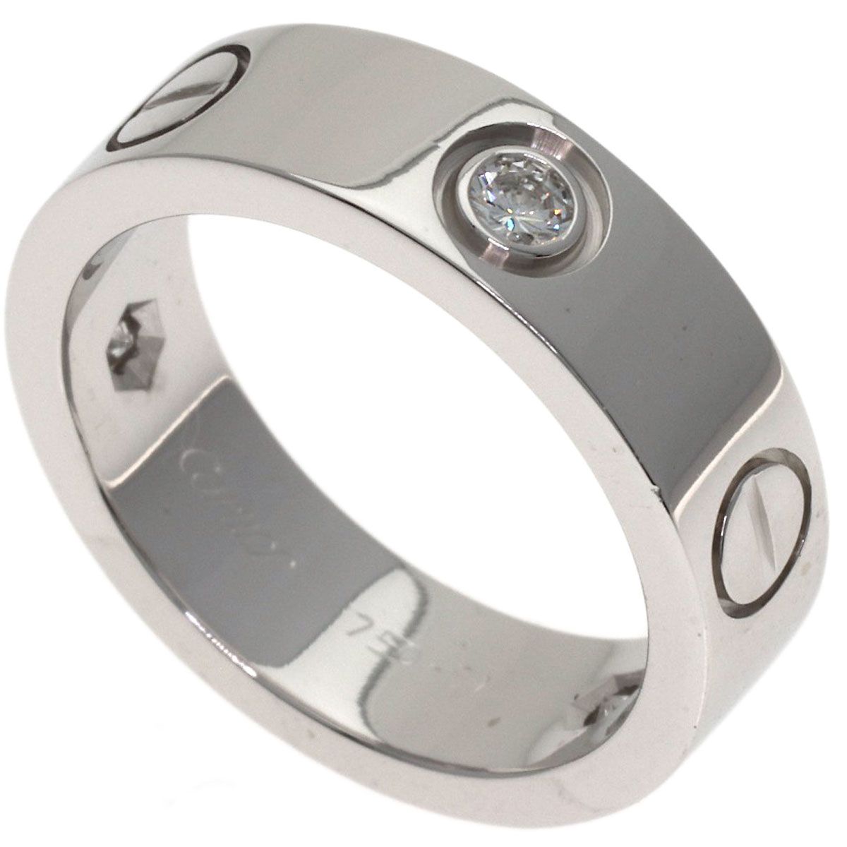Cartier Love Ring Half Diamond 51 18k White Gold
