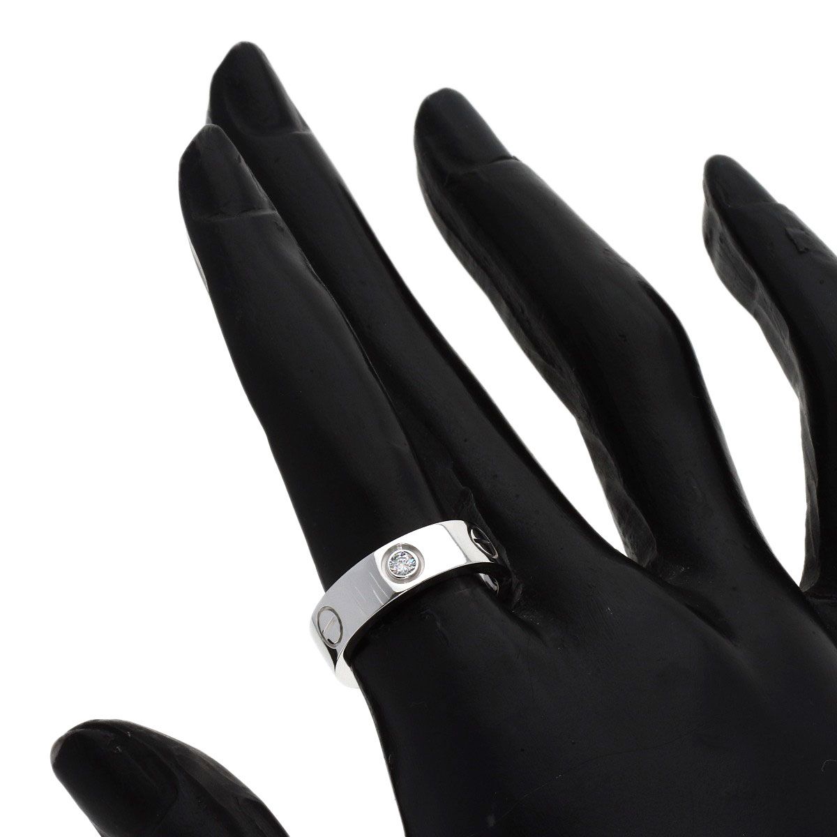 Cartier Love Ring Half Diamond 51 18k White Gold — view 7
