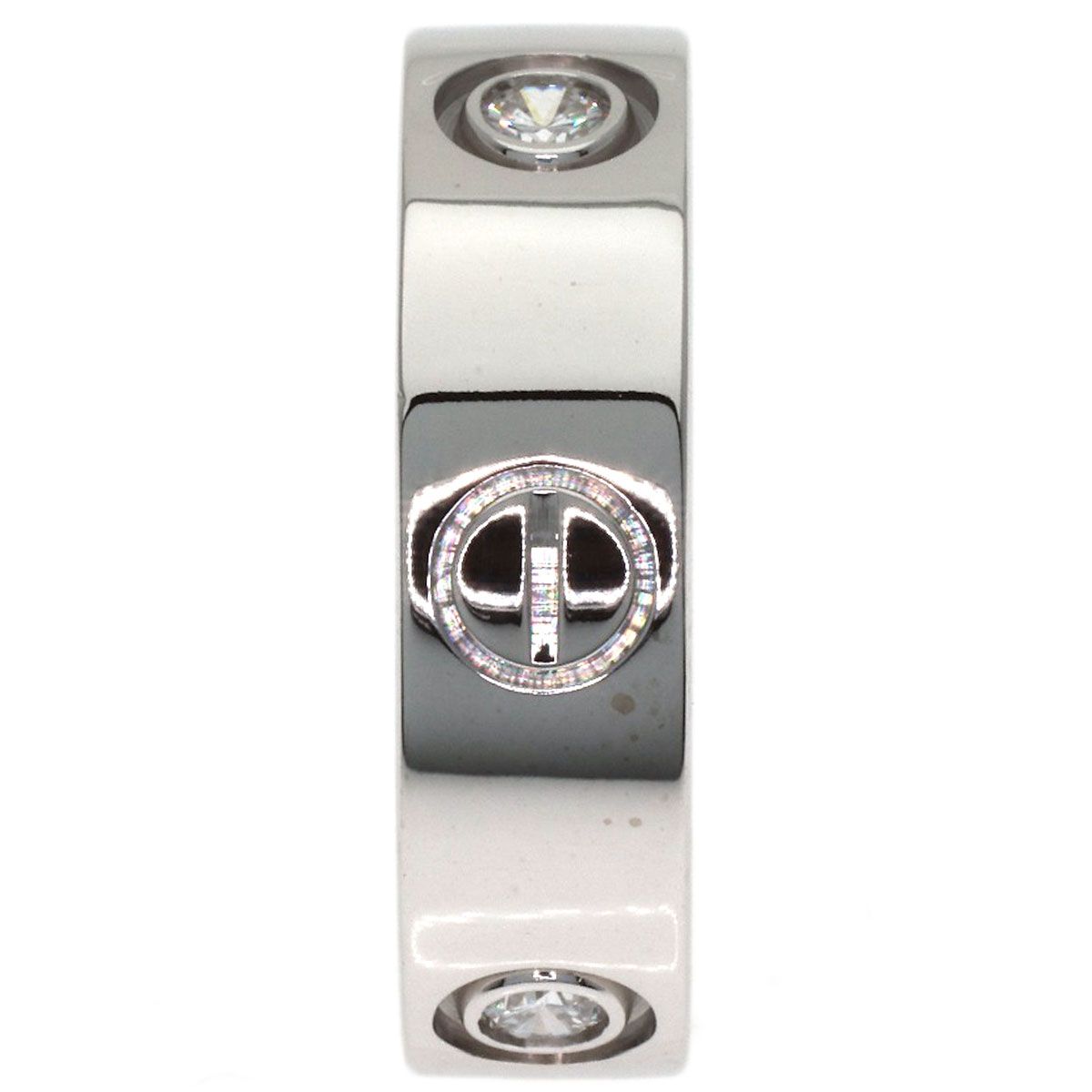 Cartier Love Ring Half Diamond 51 18k White Gold — view 3