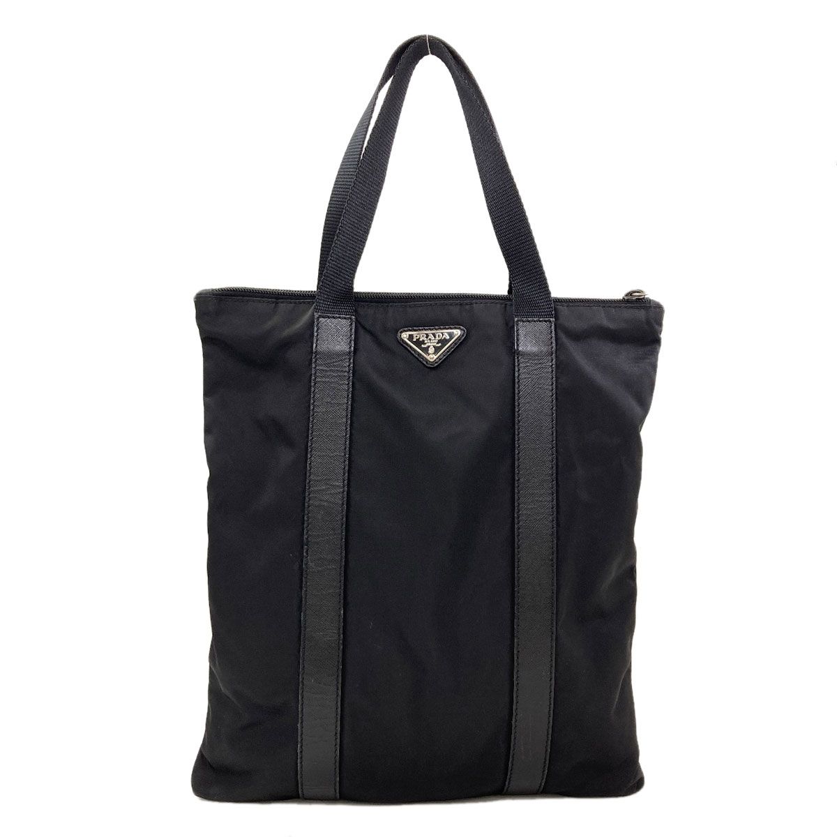 Prada Logo Handbag Nylon Leather — view 2