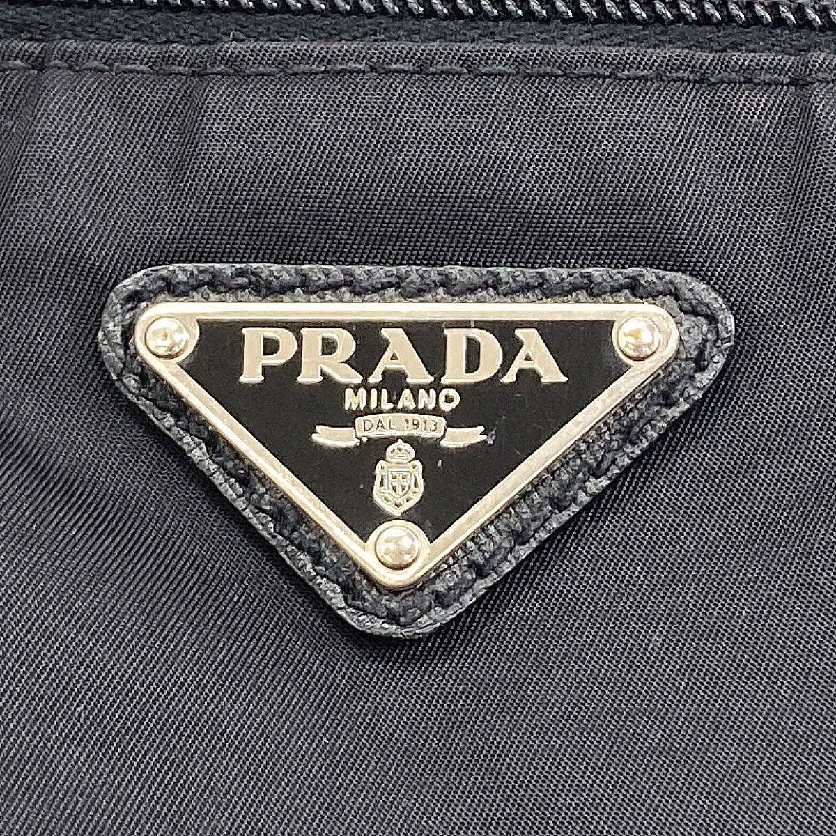Prada Logo Handbag Nylon Leather — view 9