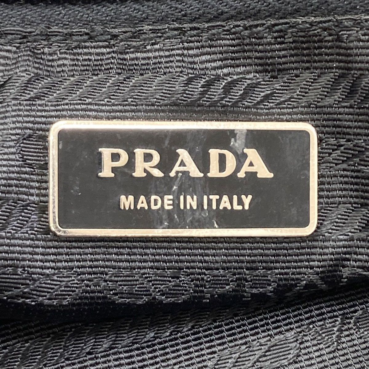 Prada Logo Handbag Nylon Leather — view 6
