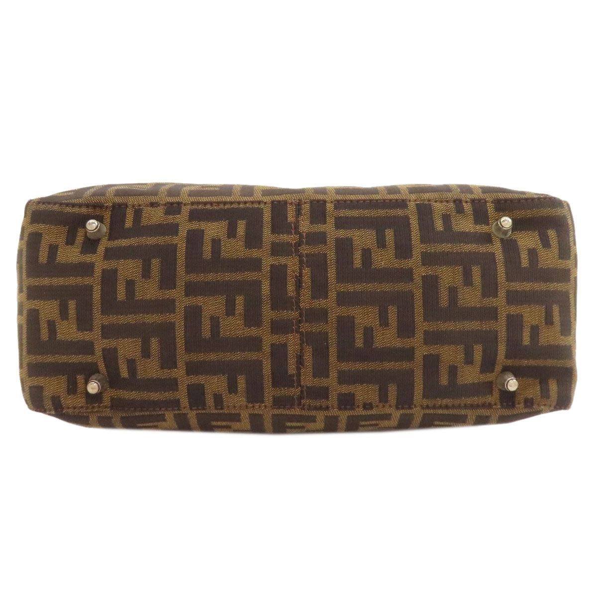Fendi Zucca Pattern Handbag Canvas Leather — view 4