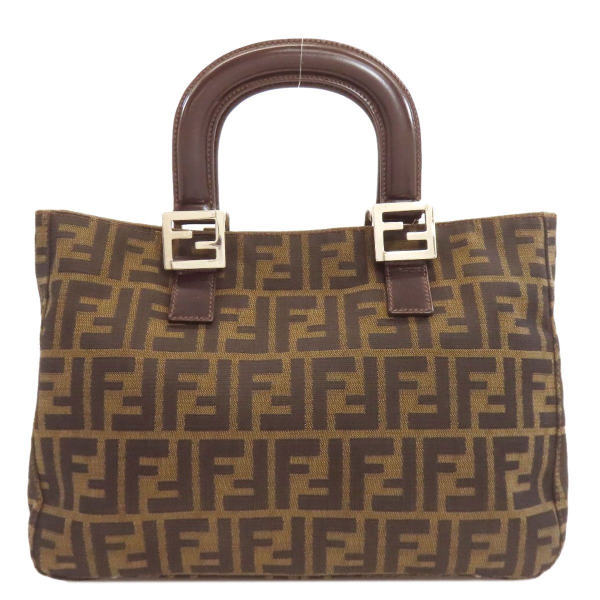 Fendi Zucca Pattern Handbag Canvas Leather — view 2
